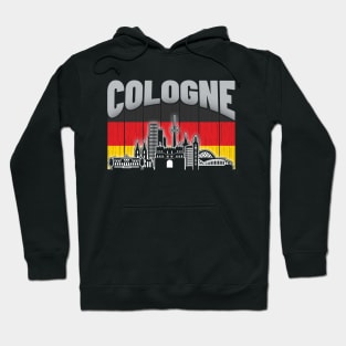 Cologne Germany Skyline Vintage German Flag Hoodie